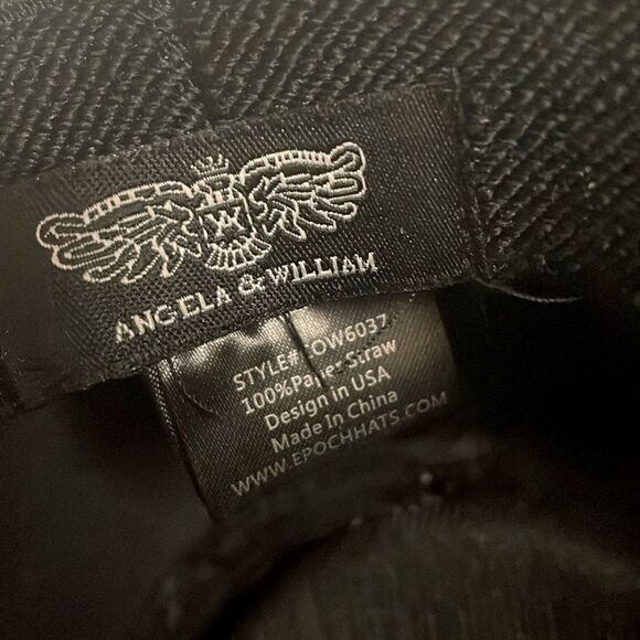 Angela &William Women's Western Straw Hat w/Badge and Floral Trim Blue - Picture 6 of 6